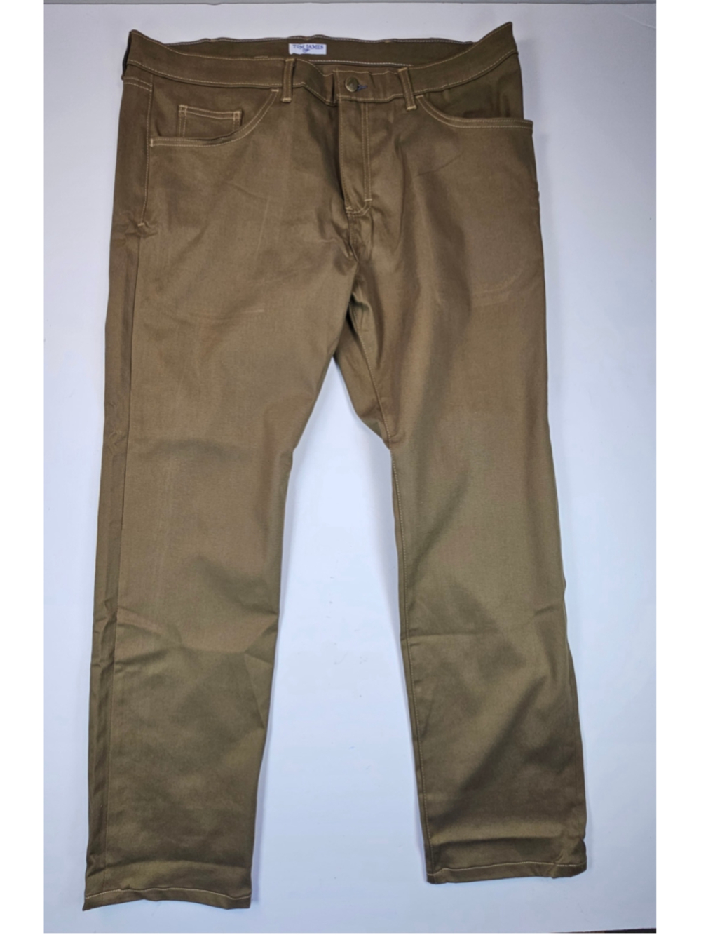 Tom James Blue Delta Pants Mens 40x30 Brown Custom Straight 5 Pocket USA
